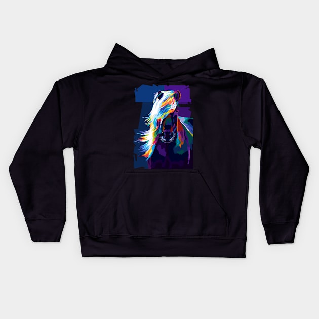 Animals Horse Pop Art Kids Hoodie by SiksisArt